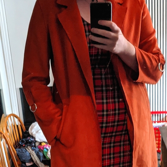 Faux Suede orange jacket - Picture 3 of 5